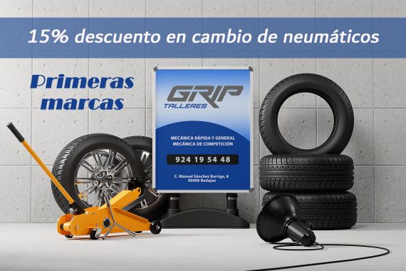 15% en cambio de neumáticos.